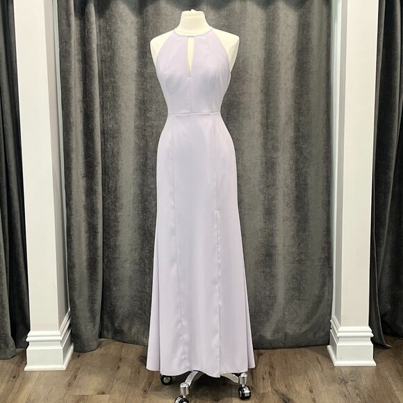 Moondance Light Purple Halter Crepe Gown- Style BB122- Size 10 - Picture 1 of 3
